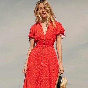 Cleobella Red Polka Dot Dress